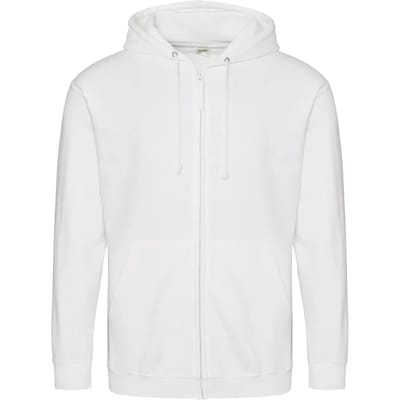 Vegan Hoodie met ritssluiting en capuchon Arctic White - L