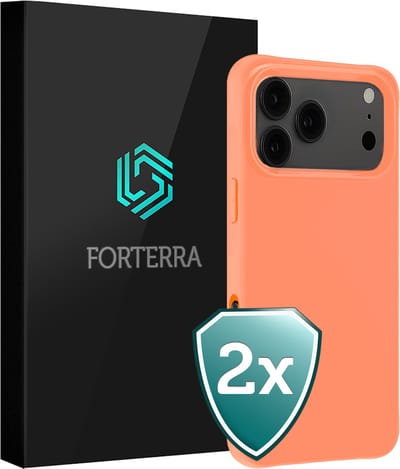 Hoesje 2 Stuks - Geschikt voor Apple iPhone 17 Pro - Sterk & Shockproof - Back Cover - Case Siliconen - Telefoon Hoes - Perzik