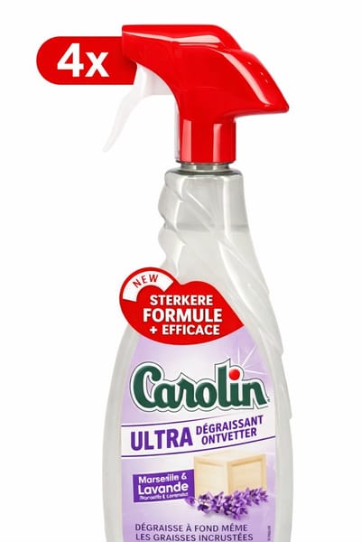 4 x Carolin - Keukenreiniger - Spray - Ultra Degreaser - Marseille & Lavande - 650ml