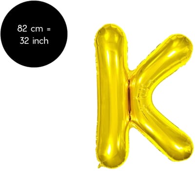 Fienosa Letter Ballonnen - Letter K - Goud - Kleur Goud - 82 cm - Helium Ballon - Verjaardag Ballon - Verjaardag versiering