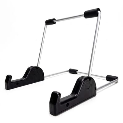 Zwarte verstelbare tablet houder van aluminium – opvouwbare tablet standaard voor bureau – tablet houder met antislip pads