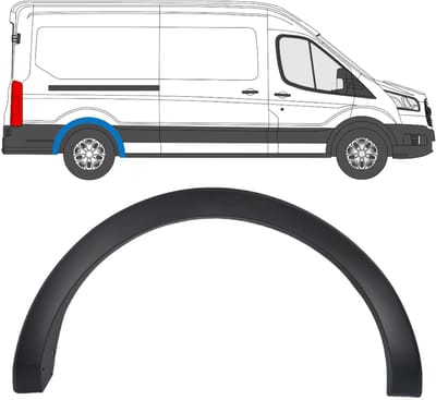 Zijlijst sierlijst achterspatbord voor Ford Transit 2014- / Rechts