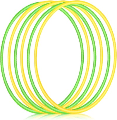 Fitnessringen Set - Verstelbare Cirkels - Buiten Spelen - Afneembaar Ontwerp - 6 Stuks - Groen Geel