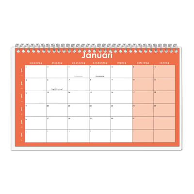 Huurdies - 2026 bureaukalender - Oranje