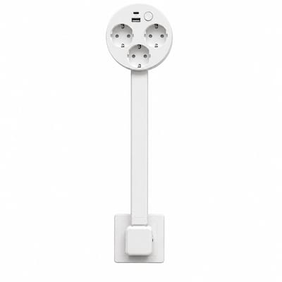 Vyzio – Opvouwbare Stopcontactverdeler met USB-C & USB-A – 3-voudige Stekkerdoos – Draaibare Stopcontact Splitter – Stekkerblok met 3 Stopcontacten – FLEXSOCKET