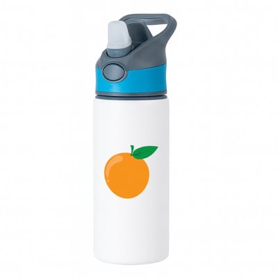 Hacebo® - Sinaasappel waterfles met rietje blauw - Fruitschaal - Fruit liefhebbers - Mandarijn - sinaasappels - vrucht - gezond eten - water fles - 650ML