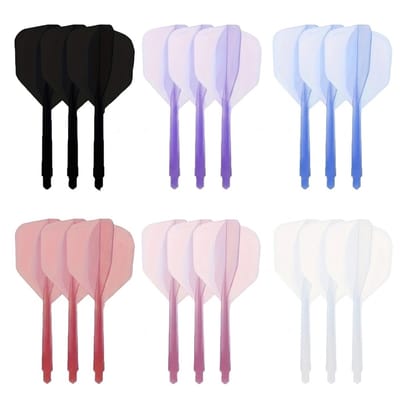 Multikleur k flex flights dart flights set – geïntegreerde dart flights en shafts voor heren en dames – 2BA k flex flights systeem voor dartpijlen – set van 18 k flex flights in meerdere kleuren voor steel tip en soft tip darts