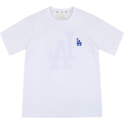 MLB Los Angeles Dodgers Groot Logo Ronde Hals Korte Mouw T-shirt Unisex T-shirts Wit 31TS03031-07W XXL white