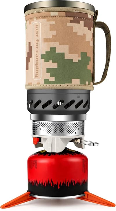 Draagbare Camping Kachel 1.4L - Propaan Kooktoestel met Statief & Potsteun