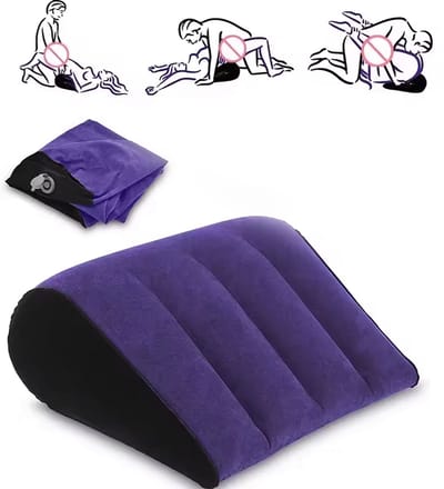 CHPN - Opblaasbaar Sekskussen - Standjeskussen - Kussen voor verschillende standjes - Seks toy - Sex-Pillow - Positie-Kussen - 46x36x17cm - Blauw/Zwart