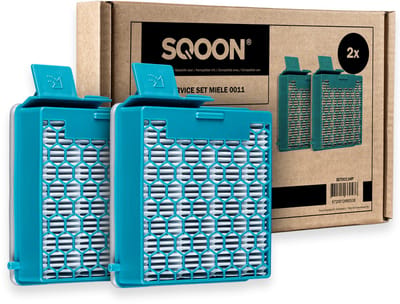 SQOON® XL Filterset geschikt voor Miele Boost CX1 stofzuiger - 2 STUKS - Gelijk aan model: SF-HY 60 - Vervangt HEPA-filter 11639240 - Voor schone en allergievrije uitblaaslucht