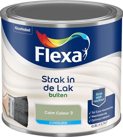 Flexa - Strak In De Lak Buitenlak Zijdeglans - Calm Colour 3 - Mengverf - 500 Ml