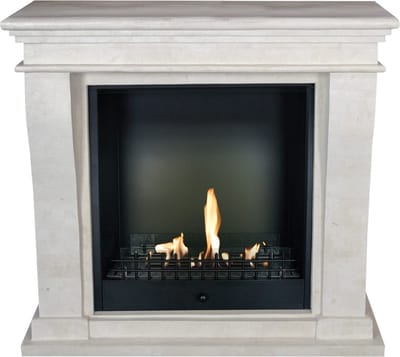 Xaralyn Bio-ethanol haard - Kreta-Mini BCL-SWU - wit natuursteen - 3 KW verwarming - haardombouw inclusief inbouwhaard - schouw