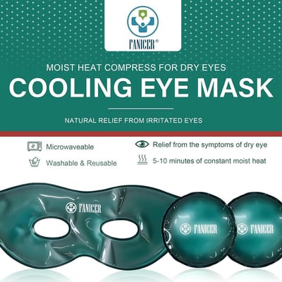 Koelmasker Oogmasker - Verkoelend Masker - Ogen Ontspannen - Inclusief 2 Gelpads - 19 x 12 cm - Blauw