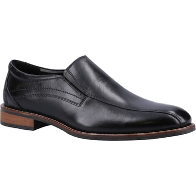 Hush Puppies Donovan Leren Heren Zwarte Instappers