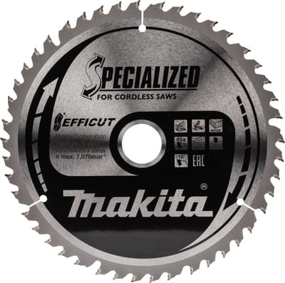 Makita Cirkelzaagblad voor Hout | Efficut | Ø 216mm Asgat 30mm 45T - E-06971