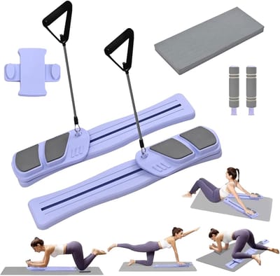 Pilates Reformer - Fitness Board - Thuis Trainen - Multifunctioneel Ontwerp - 76x28x8cm - Paars