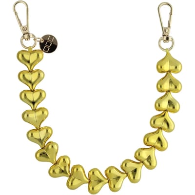 123watches Telefoonkoord Heart - chrome goud - goud - Geschikt voor iPhone en andere smartphones