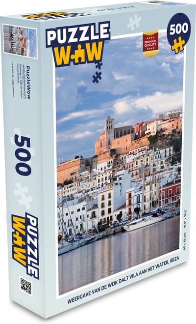 Puzzel Weergave van de wijk Dalt Vila aan het water, Ibiza - Legpuzzel - Puzzel 500 stukjes