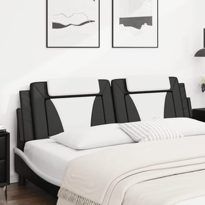 vidaXL - Hoofdbordkussen - "Viana" - 180 - cm - kunstleer - zwart - en - wit