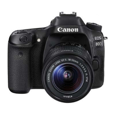 Canon EOS 80D Digitale Spiegelreflexcamera + EF-S 18-55mm f/3.5-5.6 IS STM Zoomlens zwart
