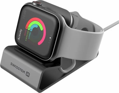 Swissten Aluminium standaard - Geschikt voor Apple Watch Series 1 t/m 9 - Grijs