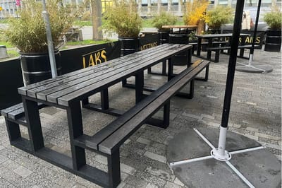 Rockwood® Picknicktafel Beuk - Zwaar Kunststof - Ural Black 3.60m