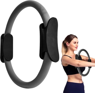 Daity Een Pilates fitnessring - het beste fitnessapparaat voor thuis - traint effectief je dijen/benen - armen en core-spieren. Een Pilates trainingsring geschikt voor zowel mannen als vrouwen - 38 cm (zwart).
