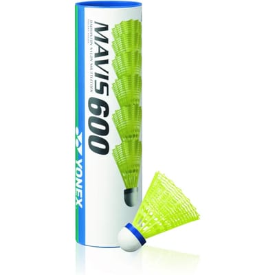 Yonex Mavis 600 Shuttles (Tube of 6) - geel / blauw