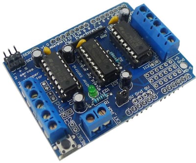 Motor Driver Shield Uitbreidingsbord voor Arduino - 4 Kanaals DC & Stappenmotoren