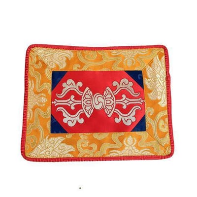 Klankschaal/altaarkleed dorje brokaat - 22x18 cm