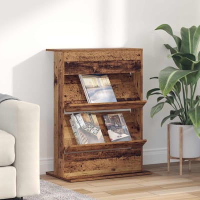 vidaXL - Tijdschriftenrek - Oudhout - 70 - x - 41 - x - 96 - cm - Bewerkt - hout