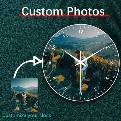 Gepersonaliseerde Quartz Wandklok 30,5 cm – Muurklok met Eigen Foto – Unieke Woondecoratie & Cadeau voor Familie, Vrienden, Huisdieren of Geliefden