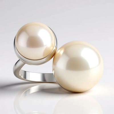 Cavill - Zilveren ring met witte zoetwater kweekparel - 925 Sterling zilver gerhodineerd - Parels 11,5 & 9 mm - Elegante damesring met rond design