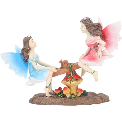 Feeënbeeld Ornament Wipfiguur Hars Realistisch Beeldje Decoratie voor Tuin Huis Woonkamer white