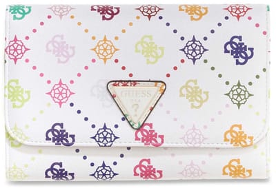 GUESS identiteitskaarthoesje Silia Passport Organizer Multi Logo veelkleurig