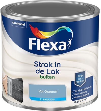 Flexa - Strak In De Lak Buitenlak Zijdeglans - Vol Oceaan - Mengverf - 500 Ml