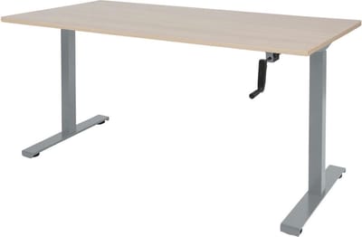 Zit Sta bureau - Slinger 160x80 Eiken - alu frame