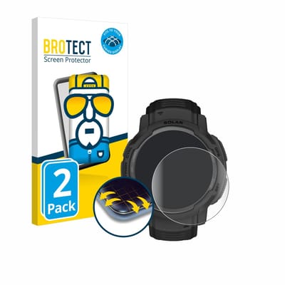 BROTECT - Screenprotector voor Garmin Instinct Crossover AMOLED - Folie Beschermfolie transparant volledig dekking - 2 Stuks