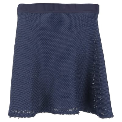 Sandro minirok met meshaccenten in A-lijn model, marineblauw polyester