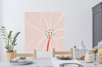 Muurstickers - Sticker Folie - Bloemen - Abstract - Pastel - 100x100 cm - Plakfolie - Muurstickers Kinderkamer - Zelfklevend Behang XXL - Zelfklevend behangpapier - Stickerfolie