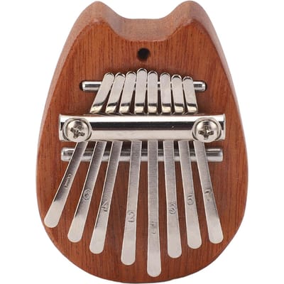 Mini Kalimba 8 touches, son clair et agréable, piano à pouce portable facile à jouer avec corde de suspension gray