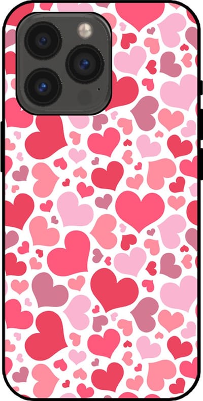 Smartphonica Telefoonhoesje Geschikt voor iPhone 13 Pro met Hartjes Print - Hearts Design TPU Backcover Case - Kinder Hoesje met Hartjes Design geschikt voor iPhone 13 Pro