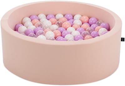 Asir Ballenbak Baby's - Roze - 200 ballen in de kleuren Roze, Wit, Lila en Transparant – 85 x 85 x 30 cm