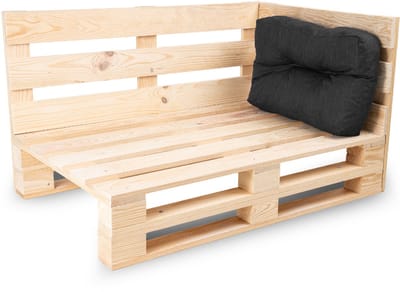 Bananair - Palletkussen - Tuinkussen voor Palletbank - Hoekkussen - 60x40 cm - Zwart