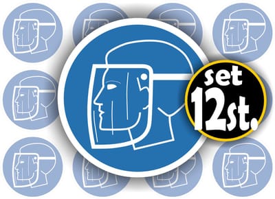 Jerma - Spatscherm - Gezicht bescherming - Sticker - set 12 st - Ø 4.5 cm - Weerbestendig - Zelfklevend