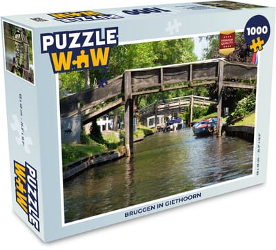 Puzzel Brug - Water - Giethoorn - Legpuzzel - Puzzel 1000 stukjes volwassenen