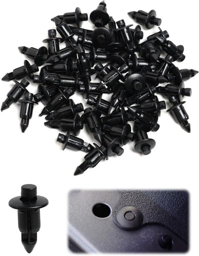 Set van 50 Zwarte Kunststof Klinknagels 6mm - Universele Bevestigingsclips voor Auto & Motorfiets Bekleding