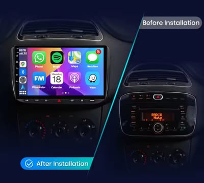 Autoradio 4/64GB met Carplay en Android auto | Geschikt voor Fiat Punto Evo en Grande Linea 2009-2018 | Radio scherm met Navigatie | 2009 2010 2011 2012 2013 2014 2015 2016 2017 2018 |