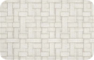 Badmat 80x50 cm - Antislip - Vlechtwerk - Banen - Beige - Badmatten voor badkamer - Badkamermat - Douchemat - Badkamer mat